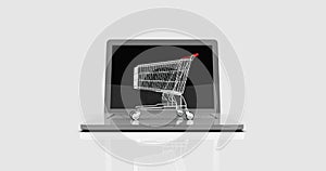 Shopping Cart on Laptop,Â E-commerce